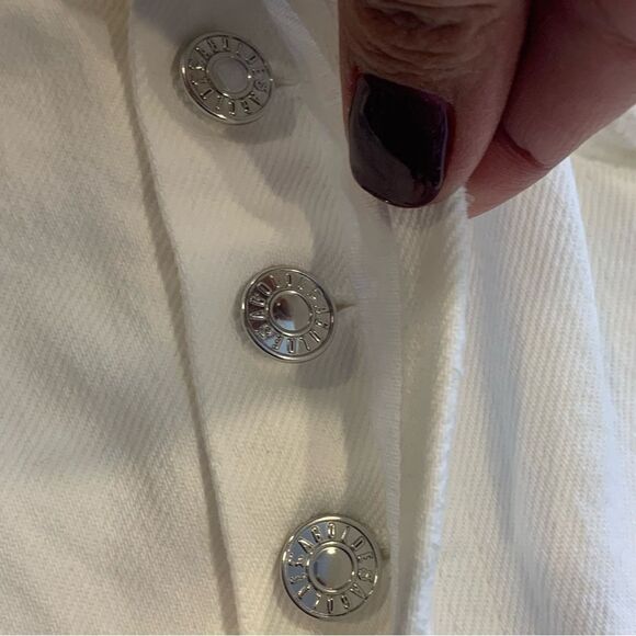 AGOLDE White Distressed High Rise Raw Hem Jeans Size 26 Button Fly - Picture 5 of 11